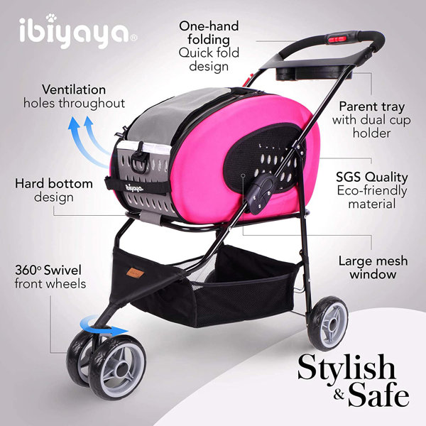 Ibiyaya 5in1 Combo EVA Pink Pet Carrier/Stroller (Luxury package